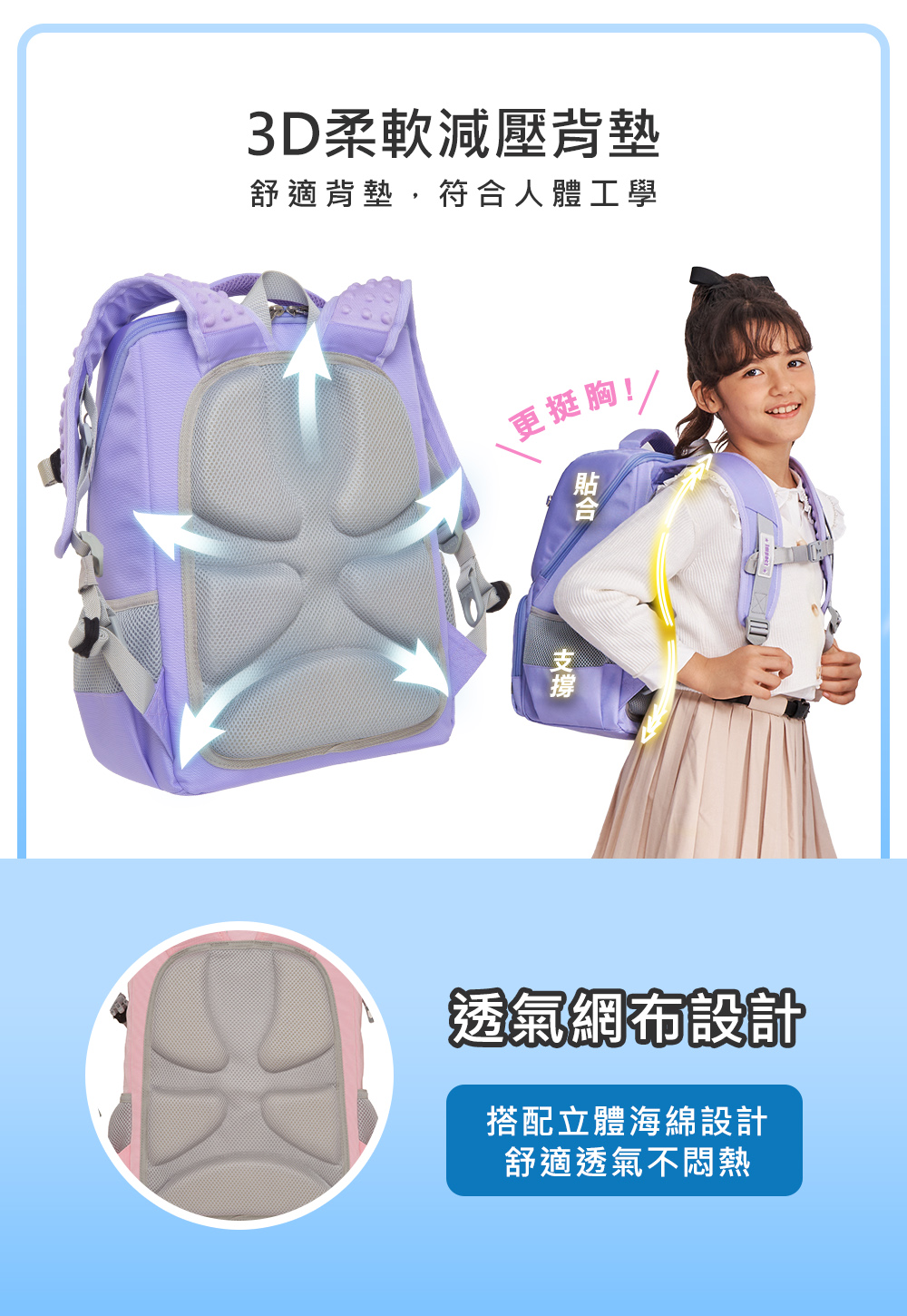 小學護脊書包推薦【IMPACT】怡寶 | 寶可夢輕量成長型書包-藍色-imcfpm1051ny