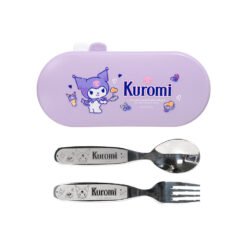 【IMPACT】怡寶 | 酷洛米Kuromi不鏽鋼餐具二件組(湯匙&叉子)IMKUD02PL