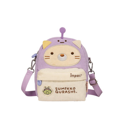 【IMPACT】怡寶 | 角落小夥伴-貓咪 燈芯絨兩用小側包-紫配米 IMQSG010PL
